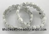 CGB3275 7.5 inches 10*15mm faceted oval white howlite bracelets