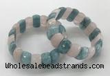 CGB3294 7.5 inches 10*20mm faceted oval mixed gemstone bracelets