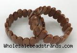 CGB3323 7.5 inches 10*20mm faceted oval goldstone bracelets