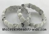 CGB3369 7.5 inches 10*15mm oval white howlite bracelets