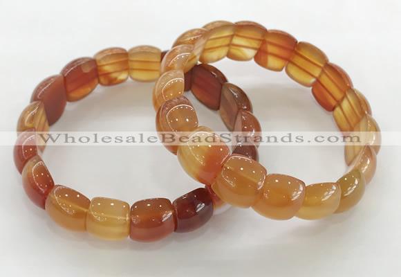 CGB3372 7.5 inches 10*15mm oval red agate bracelets