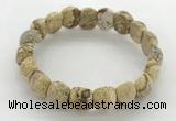 CGB3382 7.5 inches 10*15mm oval picture jasper bracelets