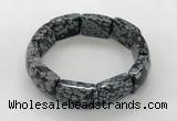 CGB3416 7.5 inches 15*21mm snowflake obsidian bracelets