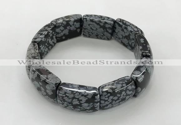 CGB3416 7.5 inches 15*21mm snowflake obsidian bracelets