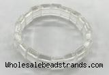 CGB3420 7.5 inches 12*15mm faceted rectangle white crystal bracelets