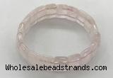 CGB3421 7.5 inches 12*15mm faceted rectangle rose quartz bracelets