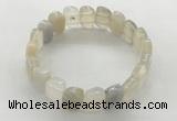 CGB3443 7.5 inches 10*15mm faceted marquise grey agate bracelets