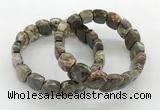 CGB3444 7.5 inches 10*15mm faceted marquise rainforest agate bracelets