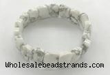 CGB3445 7.5 inches 10*15mm faceted marquise white howlite bracelets