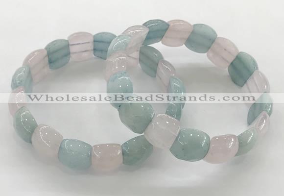 CGB3462 7.5 inches 10*14mm faceted oval mixed gemstone bracelets