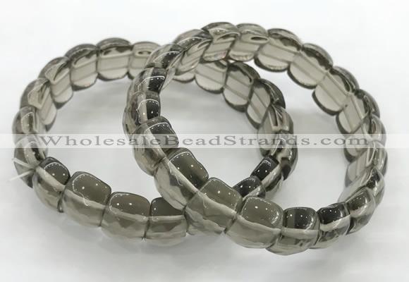 CGB3463 7.5 inches 10*14mm faceted oval smoky quartz bracelets