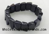 CGB3471 7.5 inches 12*17mm trapezoid blue goldstone bracelets