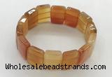 CGB3480 7.5 inches 15*20mm faceted rectangle red agate bracelets