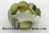 CGB3522 7.5 inches 28*40mm faceted oval agate bracelets