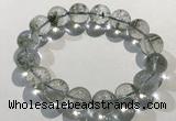 CGB4045 7.5 inches 12mm round green phantom quartz beaded bracelets