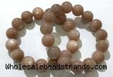 CGB4063 7.5 inches 14mm round sunstone beaded bracelets