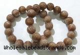 CGB4068 7.5 inches 13mm round sunstone beaded bracelets