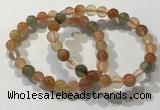 CGB4071 7.5 inches 8mm round mixed rutilated quartz beaded bracelets