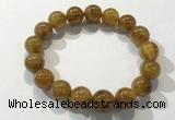 CGB4085 7.5 inches 12mm round golden rutilated quartz beaded bracelets