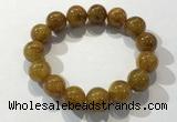 CGB4086 7.5 inches 13mm round golden rutilated quartz beaded bracelets