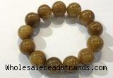 CGB4089 7.5 inches 16mm round golden rutilated quartz beaded bracelets