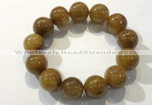 CGB4089 7.5 inches 16mm round golden rutilated quartz beaded bracelets