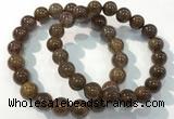 CGB4095 7.5 inches 10mm round rutilated quartz beaded bracelets