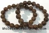 CGB4096 7.5 inches 11mm round rutilated quartz beaded bracelets