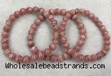 CGB4122 7.5 inches 7mm - 7.5mm round rhodochrosite beaded bracelets