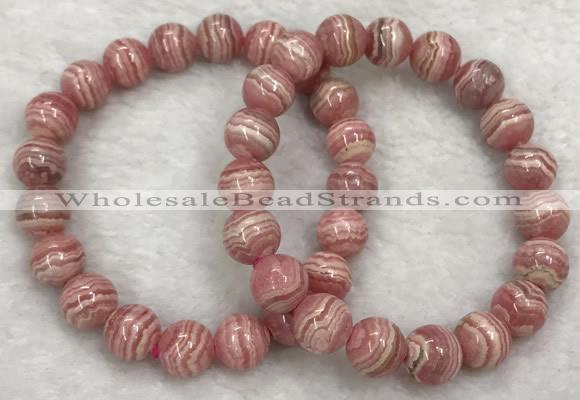 CGB4124 7.5 inches 9.5mm - 10mm round rhodochrosite beaded bracelets