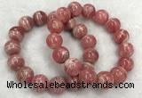 CGB4130 7.5 inches 13.5mm - 14mm round rhodochrosite beaded bracelets