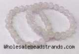 CGB4501 7.5 inches 9mm - 10mm round white moonstone beaded bracelets