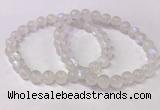 CGB4505 7.5 inches 7mm - 8mm round white moonstone beaded bracelets