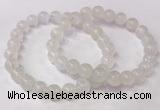 CGB4506 7.5 inches 9mm round white moonstone beaded bracelets