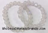 CGB4513 7.5 inches 10mm round white moonstone beaded bracelets