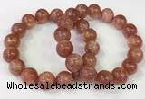 CGB4536 7.5 inches 14mm round golden sunstone beaded bracelets