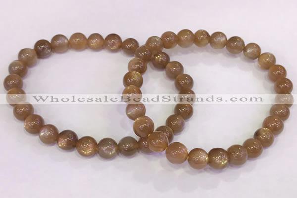 CGB4548 7.5 inches 7mm round sunstone beaded bracelets