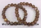 CGB4549 7.5 inches 9mm - 10mm round sunstone beaded bracelets