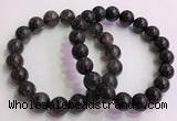 CGB4578 7.5 inches 12mm round black sunstone beaded bracelets