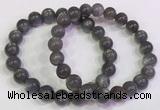 CGB4582 7.5 inches 9mm - 10mm round black sunstone beaded bracelets