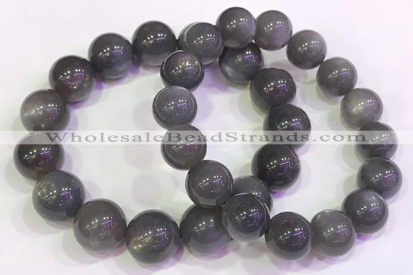 CGB4584 7.5 inches 13mm - 14mm round black sunstone beaded bracelets