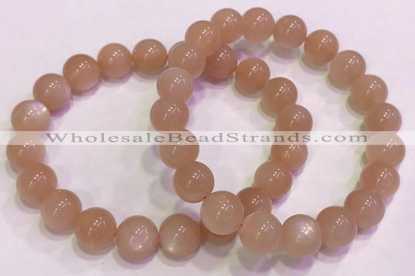 CGB4588 7.5 inches 10mm - 11mm round sunstone beaded bracelets