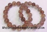 CGB4631 11mm - 12mm round red rutilated quartz beaded bracelets