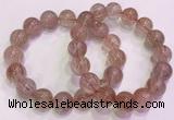 CGB4635 13mm - 14mm round red rutilated quartz beaded bracelets