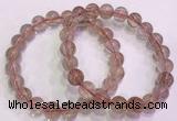 CGB4638 9mm round red rutilated quartz beaded bracelets