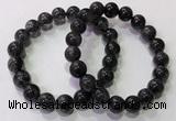 CGB4653 10mm - 11mm round black rutilated quartz beaded bracelets