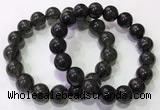 CGB4654 12mm round black rutilated quartz beaded bracelets