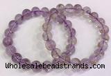 CGB4657 9.5mm - 10mm round purple phantom quartz beaded bracelets