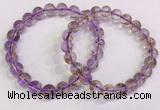 CGB4661 8mm - 9mm round purple phantom quartz beaded bracelets