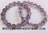 CGB4662 10mm - 11mm round purple phantom quartz beaded bracelets